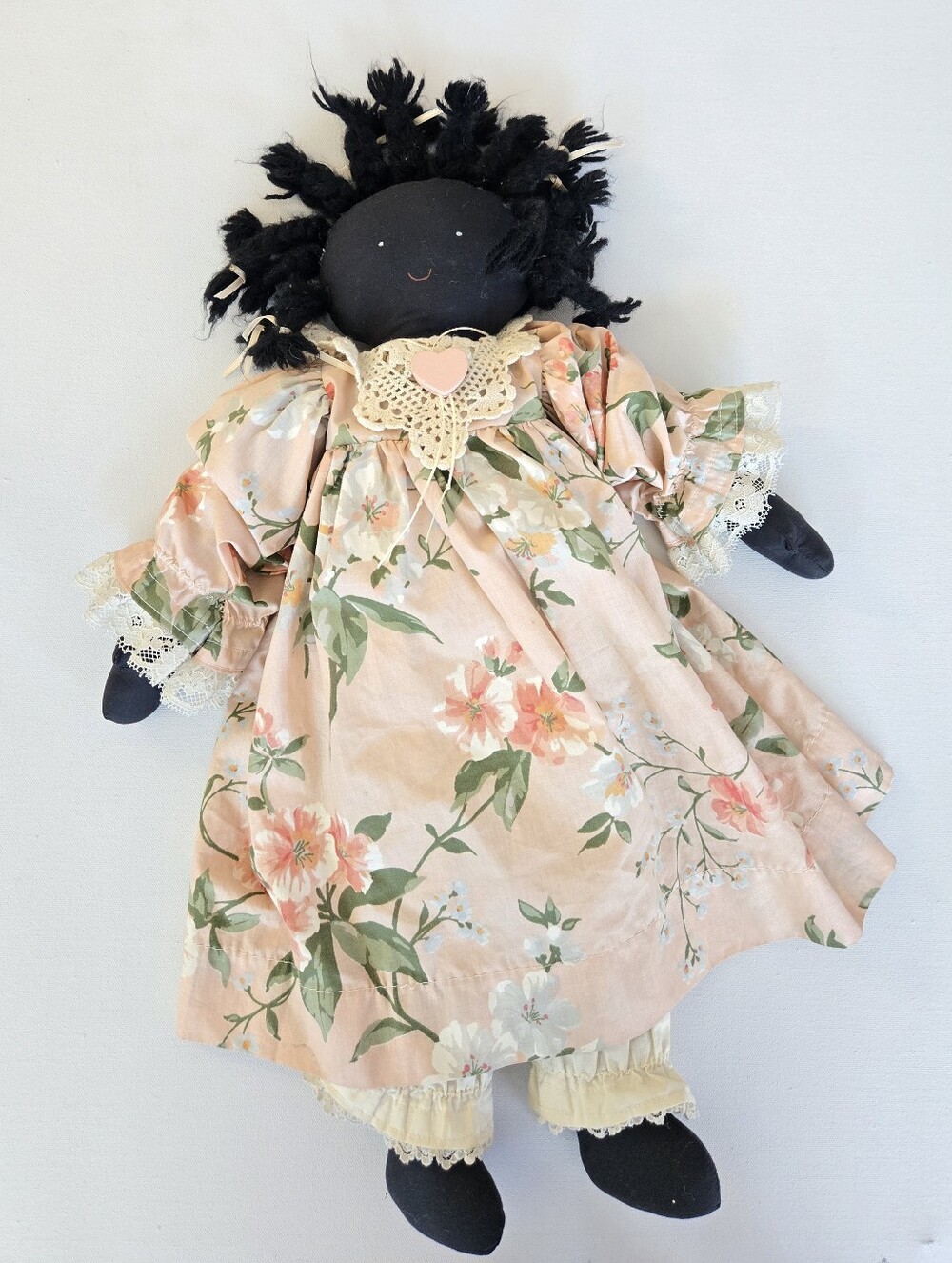 Vintage Handmade African American Cloth Rag Doll Premium Artisan Craftsmanship
